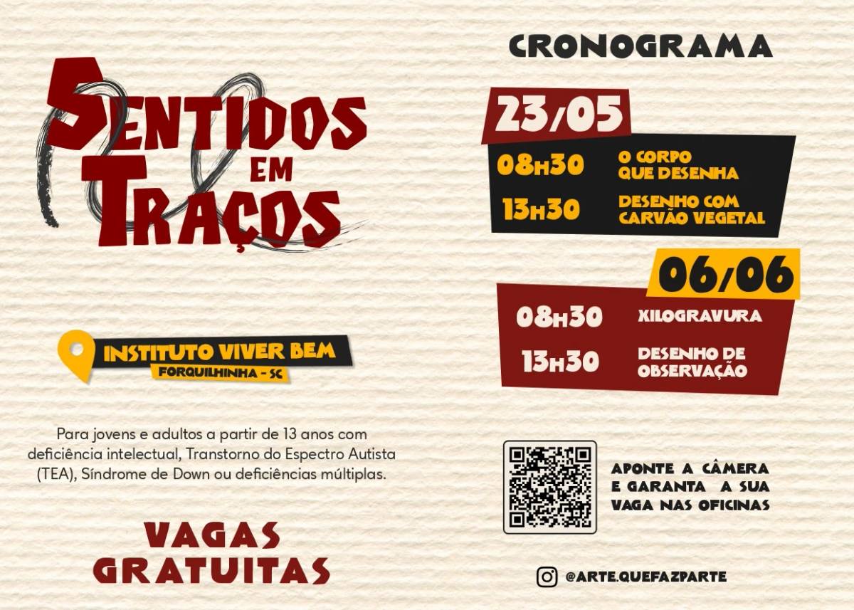 Projeto gratuito oferece oficinas de arte inclusivas em Forquilhinha; inscrições estão abertas — foto 1