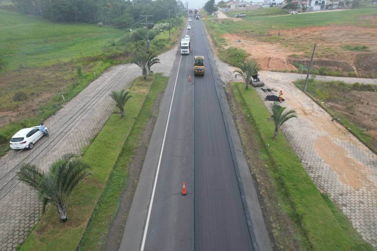 Obras na SC-443 encerram nesta semana em Morro da Fumaça — foto 1