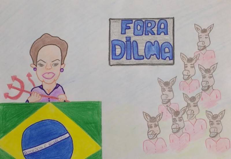 Alunos criam charges sobre a política brasileira — foto 1