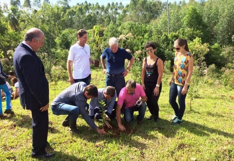 Estudantes plantam árvores para recuperar nascente em Nova Veneza — foto 1
