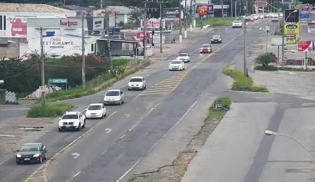 O primeiro congestionamento de 2018 na saída do Rincão — foto 1