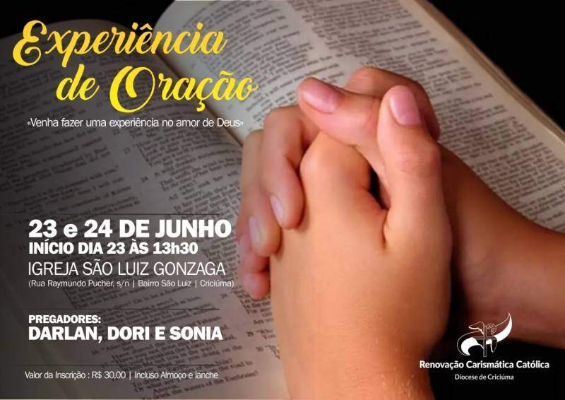 Experiência de Oração será realizado neste fim de semana — foto 1