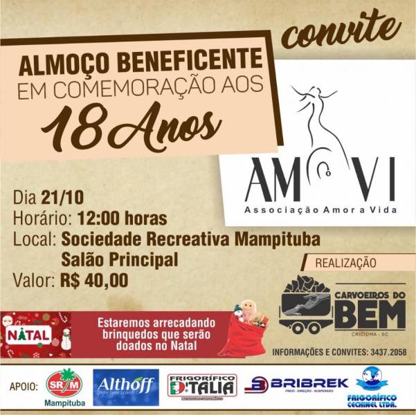 Almoço beneficente vai arrecadar recursos para a Amovi — foto 1