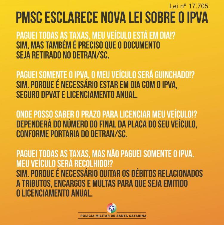 Polícia Militar esclarece sobre nova lei referente ao IPVA — foto 1