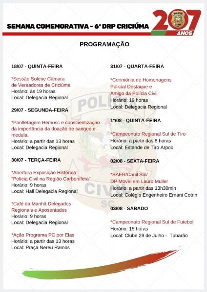 Regional de Criciúma comemora 207 anos da Polícia Civil — foto 1