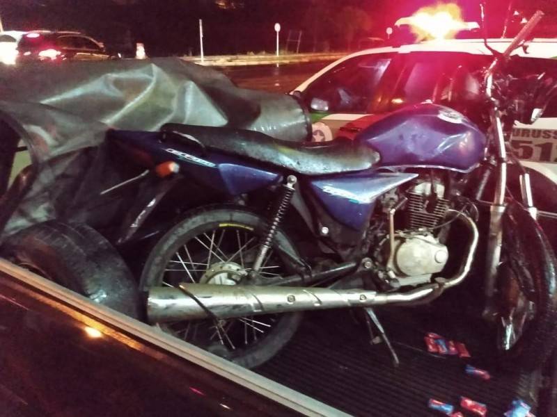 Colisão frontal entre carro e moto é registrada na SC-390, em Lauro Müller — foto 1