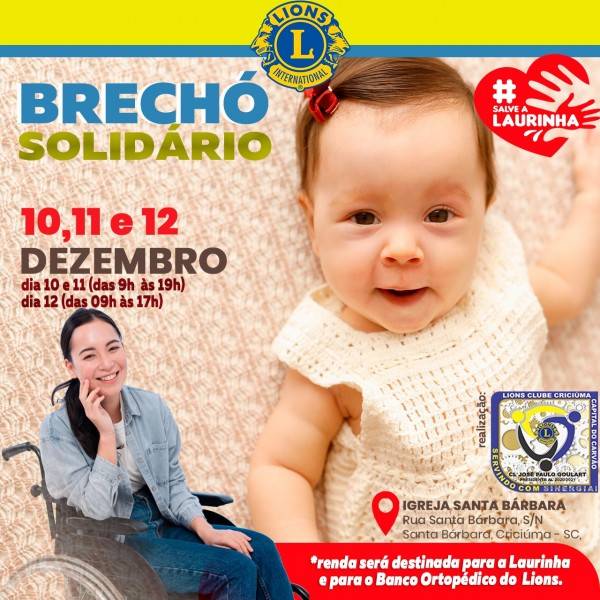 Hoje é o último dia do Brechó Solidário Lions Clube Criciúma Capital do Carvão — foto 1