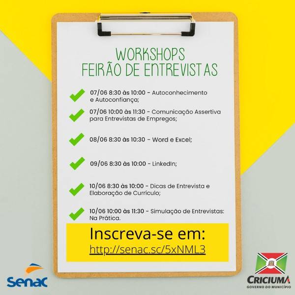 Inscritos no site Balcão de Empregos poderão participar de workshops para conquistar a vaga — foto 1