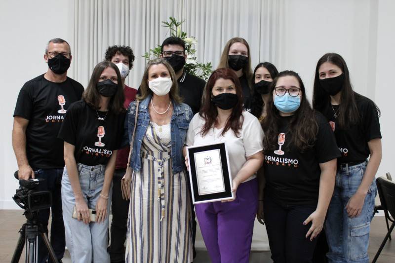 Jornalismo da UniSatc é destaque em homenagem realizada pela Alesc — foto 1