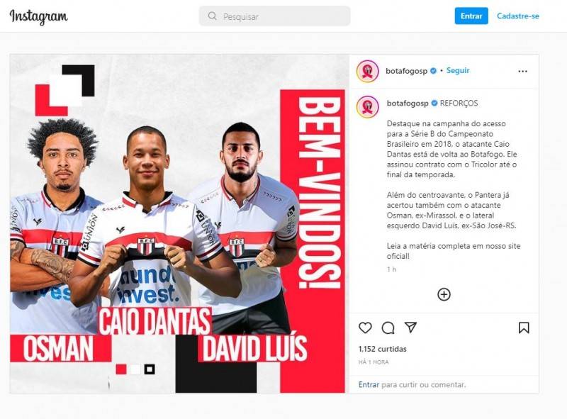 Caio Dantas é anunciado pelo Botafogo de São Paulo — foto 1
