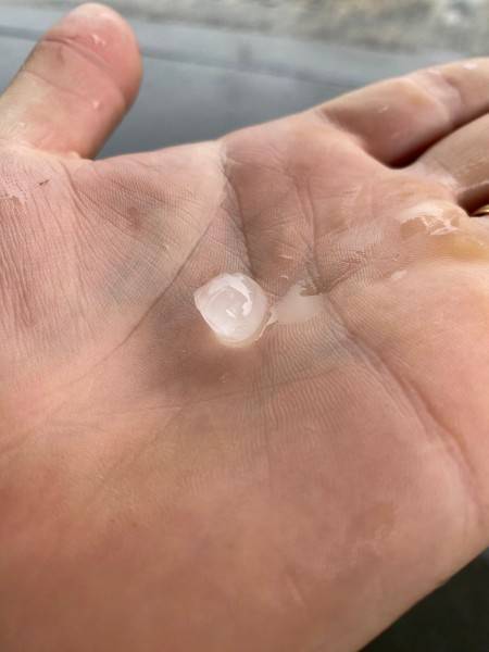 Chuva de granizo e vento derrubam árvores e placas no Sul de SC — foto 6