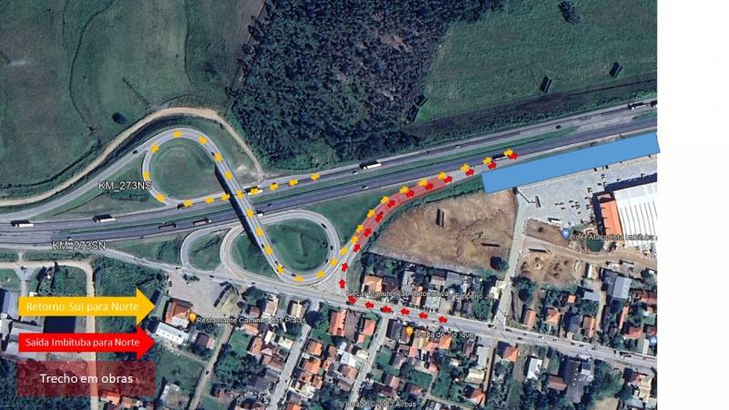 Obras nas marginais da BR-101 alteram trânsito de acesso à rodovia em Imbituba — foto 1