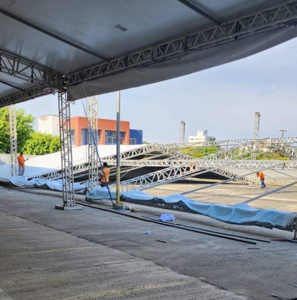 Faltando uma semana para abertura da AgroPonte, montagem das estruturas está em ritmo acelerado — foto 2