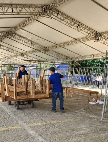 Faltando uma semana para abertura da AgroPonte, montagem das estruturas está em ritmo acelerado — foto 4