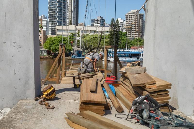Passo de Torres: obras da ponte pênsil avançam para nova etapa — foto 1