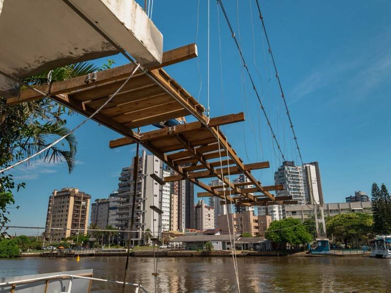 Passo de Torres: obras da ponte pênsil avançam para nova etapa — foto 2