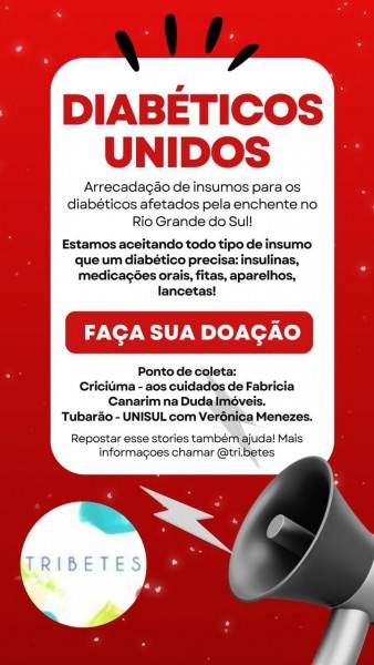 Criciúma: campanha arrecada insumos para diabéticos atingidos por cheias no RS — foto 2