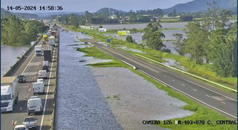 Bloqueio total da pista expressa no km 403