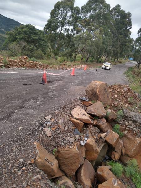 Bom Jardim da Serra: trecho da SC-390 cede e PMRv libera passagem apenas de carros de pequeno porte — foto 1