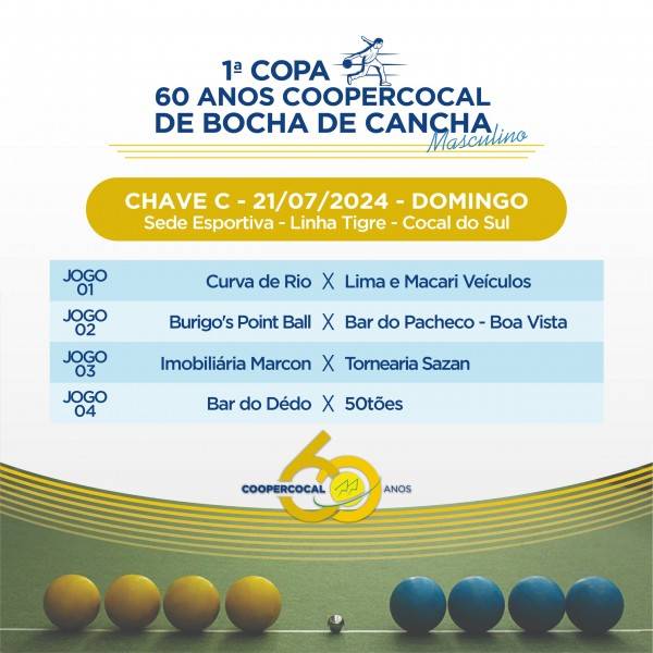 Etapa classificatória da Copa 60 anos Coopercocal de Bocha de Cancha acontece neste domingo — foto 1