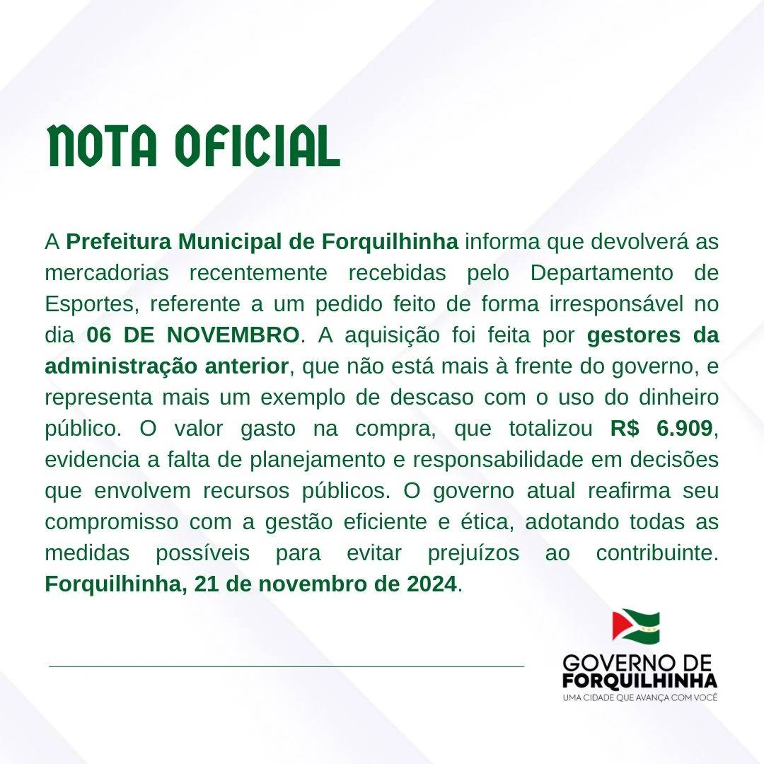 Prefeito Neguinho devolve mercadorias compradas por Chile no valor de quase R$ 7 mil — foto 1