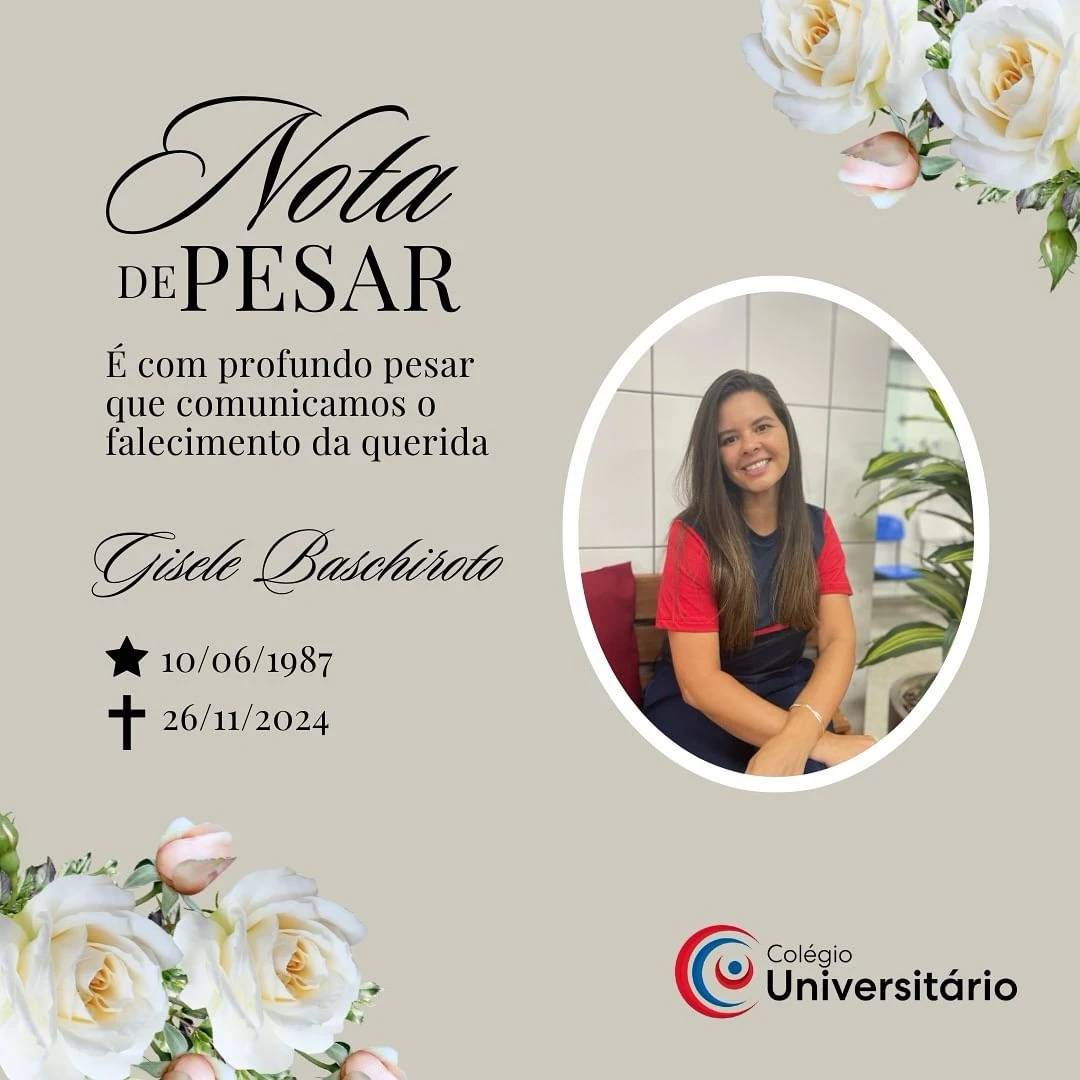 Nota de falecimento: professora Gisele Baschiroto Prudêncio, aos 37 anos — foto 1