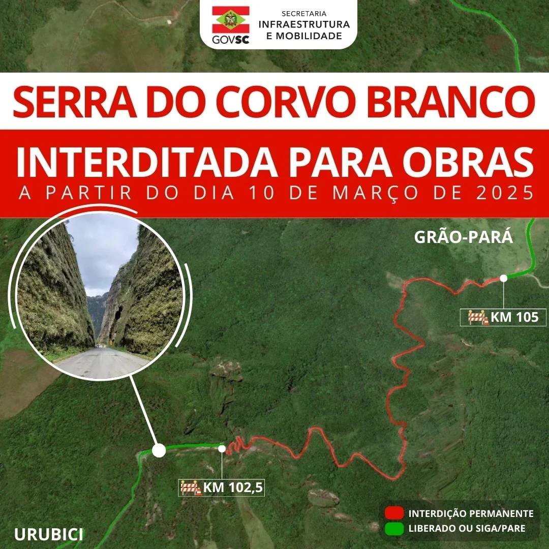 Em obras, Serra do Corvo Branco poderá ficar interditada por um ano — foto 1