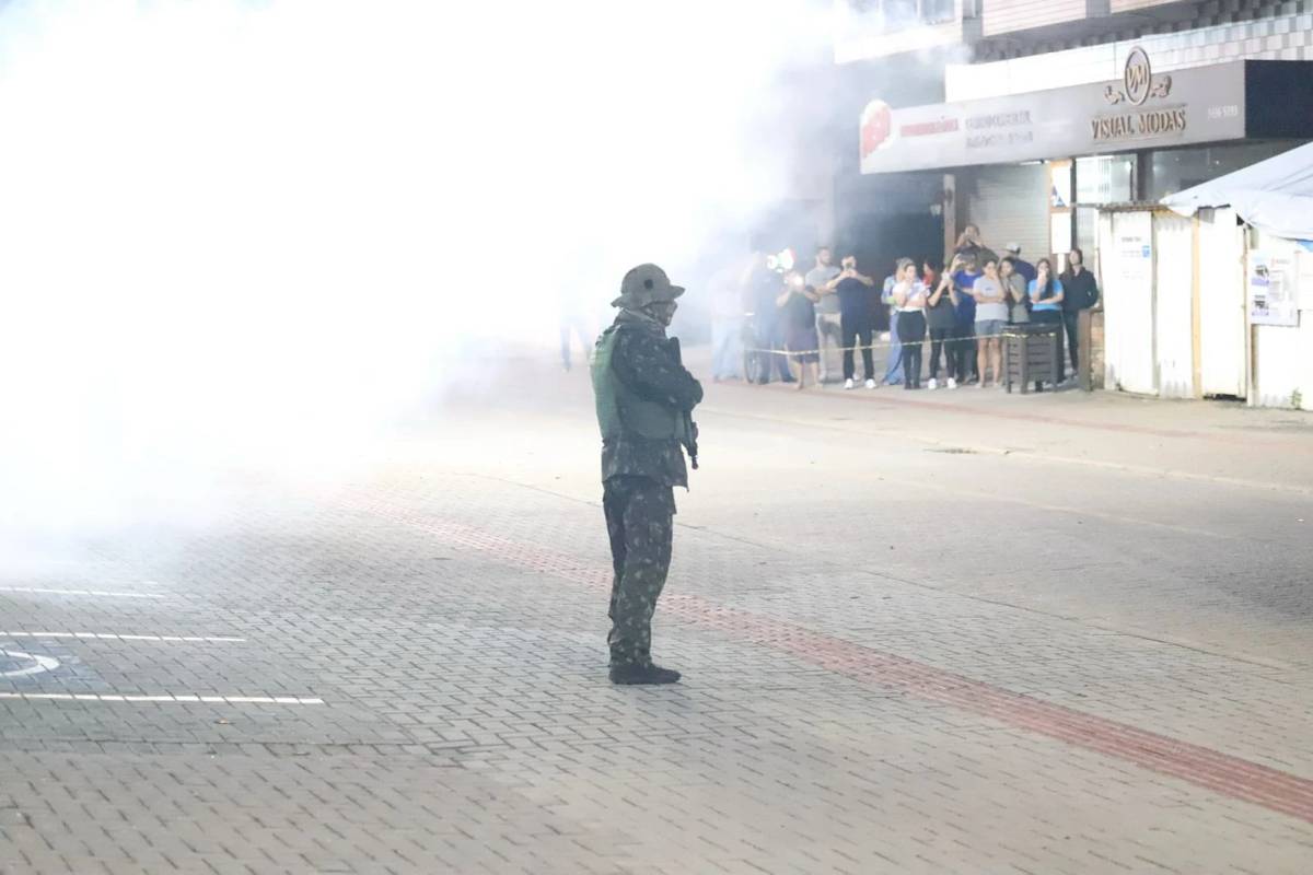 Simulado de assalto a banco mobiliza Polícia Militar em Nova Veneza — foto 41