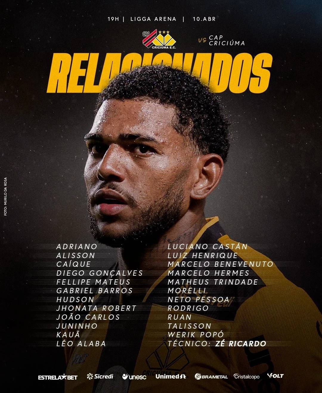 Com novidades, Criciúma divulga a lista de relacionados para jogo diante do Athletico Paranaense — foto 1
