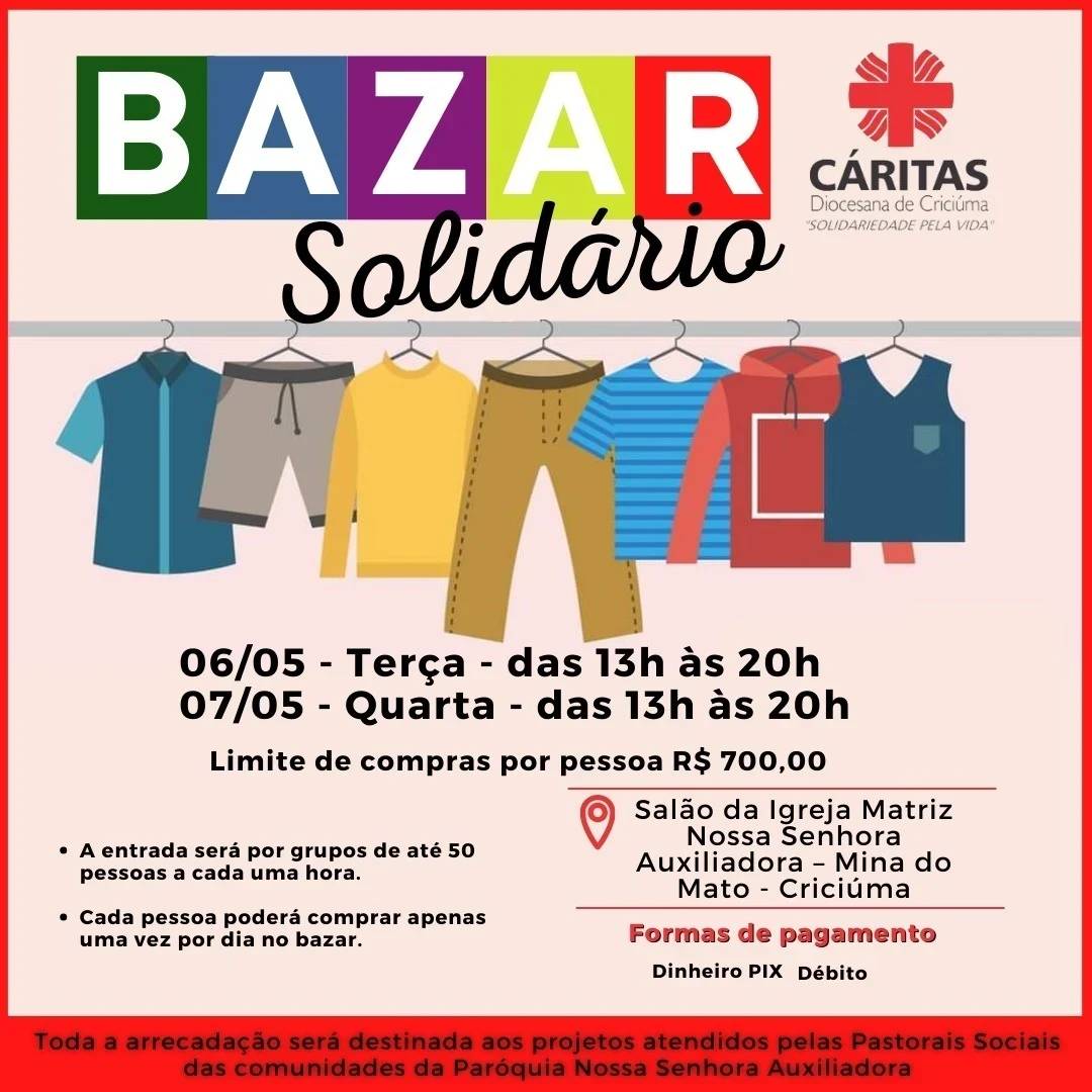 Paróquia Nossa Senhora Auxiliadora realiza Bazar Solidário em Criciúma — foto 1