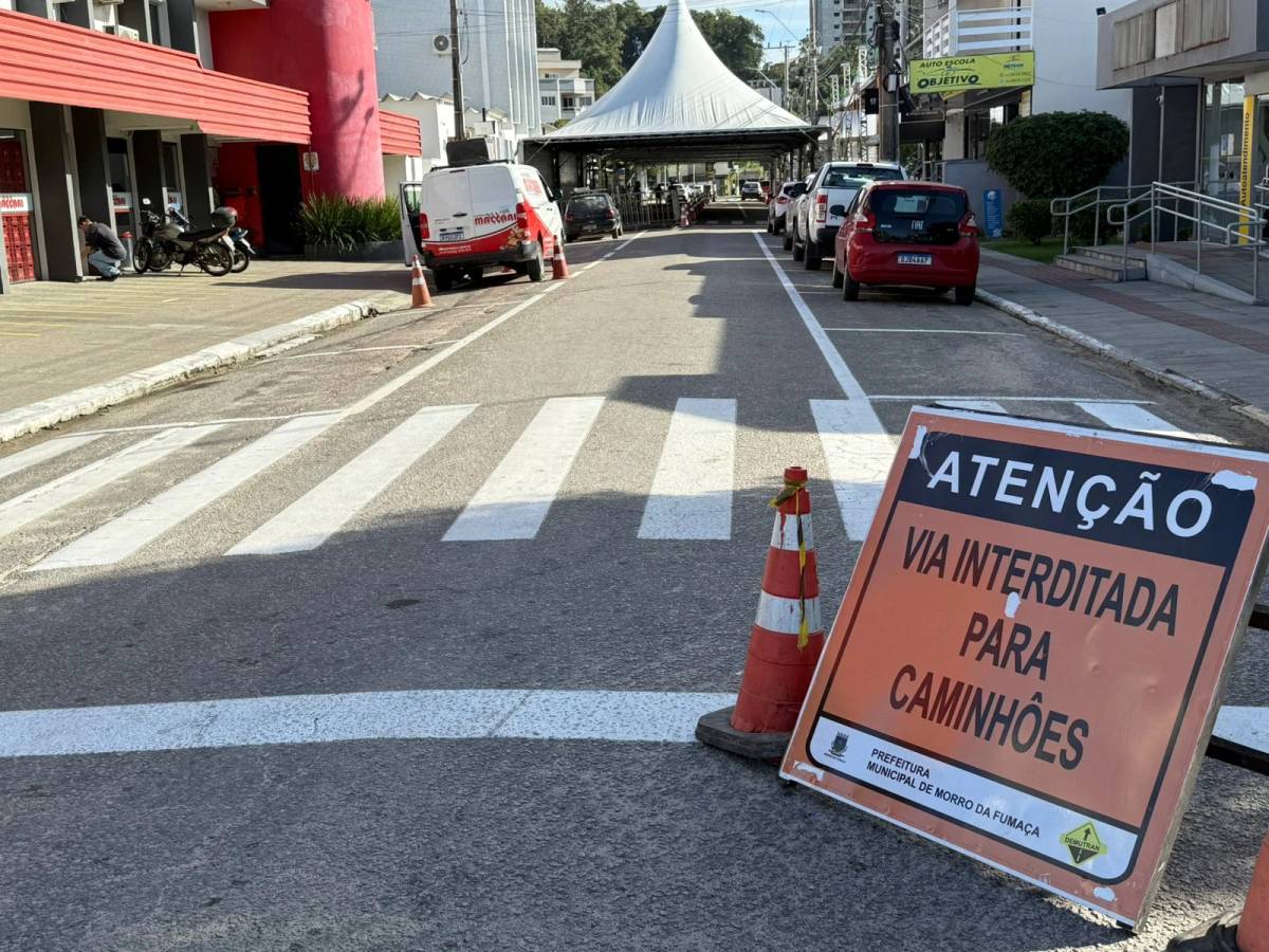 Morro da Fumaça: rua 15 de Novembro é parcialmente liberada para trânsito de carros e motos — foto 2