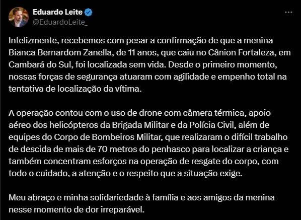 Cambará do Sul: criança que morreu após cair em cânion é identificada — foto 1
