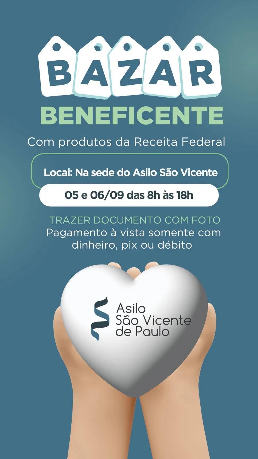 Asilo São Vicente de Paulo realiza bazar beneficente com produtos da Receita Federal — foto 1