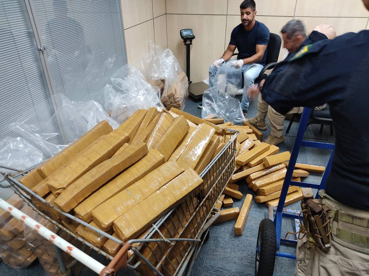 Vídeo: PRF apreende mais de uma tonelada de maconha na BR-101 — foto 1