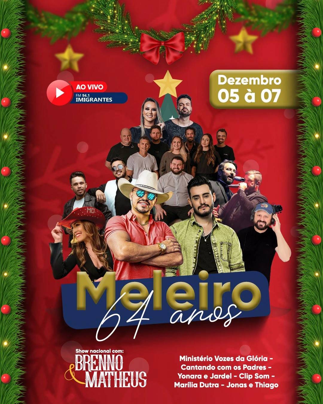 Meleiro celebrará 64 anos com grande festa e show nacional — foto 1