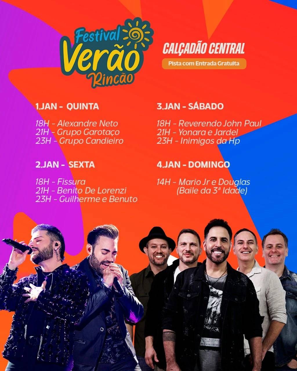 Com shows nacionais gratuitos, Balneário Rincão divulga programação completa para o verão — foto 2