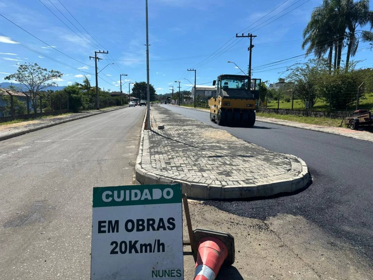 Revitalização da avenida Porfírio Feltrin avança com aplicação de nova camada asfáltica — foto 2