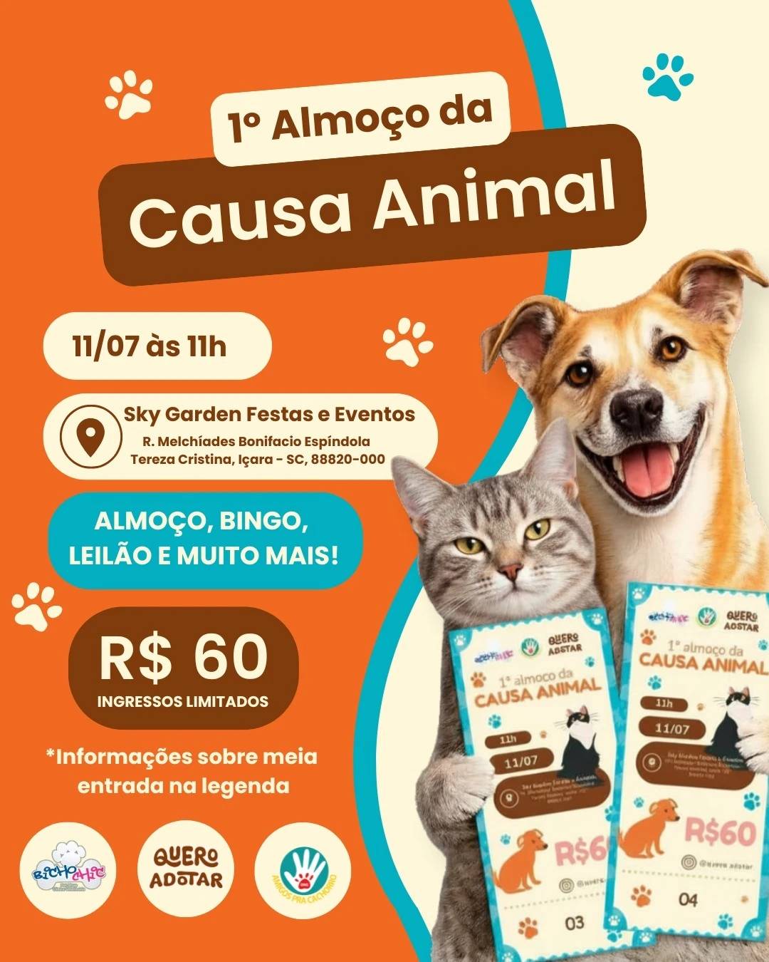 ONG Quero Adotar promove Almoço da Causa Animal em Içara — foto 1