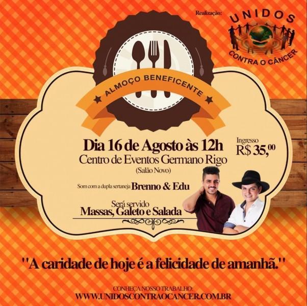 Unidos Contra o Câncer realiza almoço beneficente