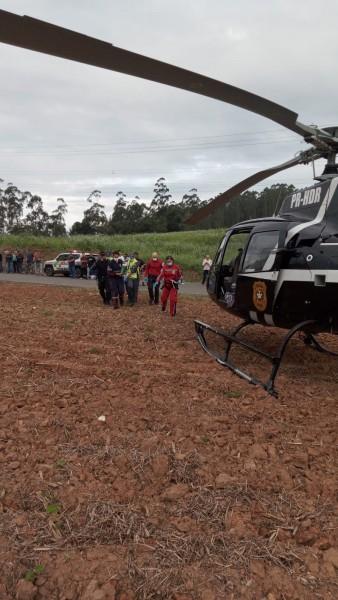 Adolescente cai de trator de dois metros de altura e acaba socorrido pelo Sarasul 