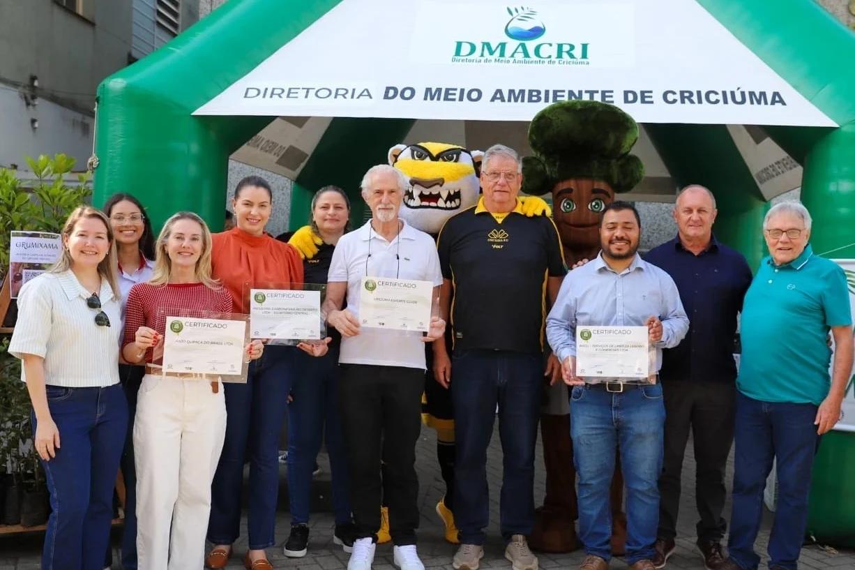Governo de Criciúma reconhece instituições com Selo Amigo do Meio Ambiente