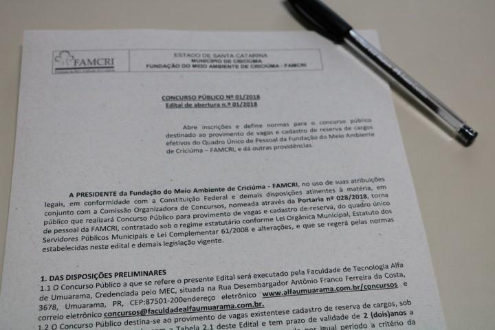 Famcri abre inscrições para concurso público