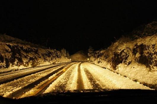 Confira as imagens capturadas da neve pela PRF de Santa Catarina