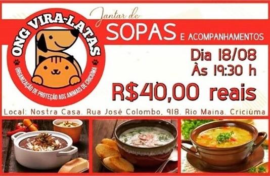 SOS Vira-Lata realiza noite de sopas em Criciúma 