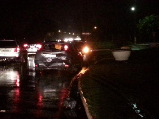 Durante chuva, quatro veículos engavetam na SC-108