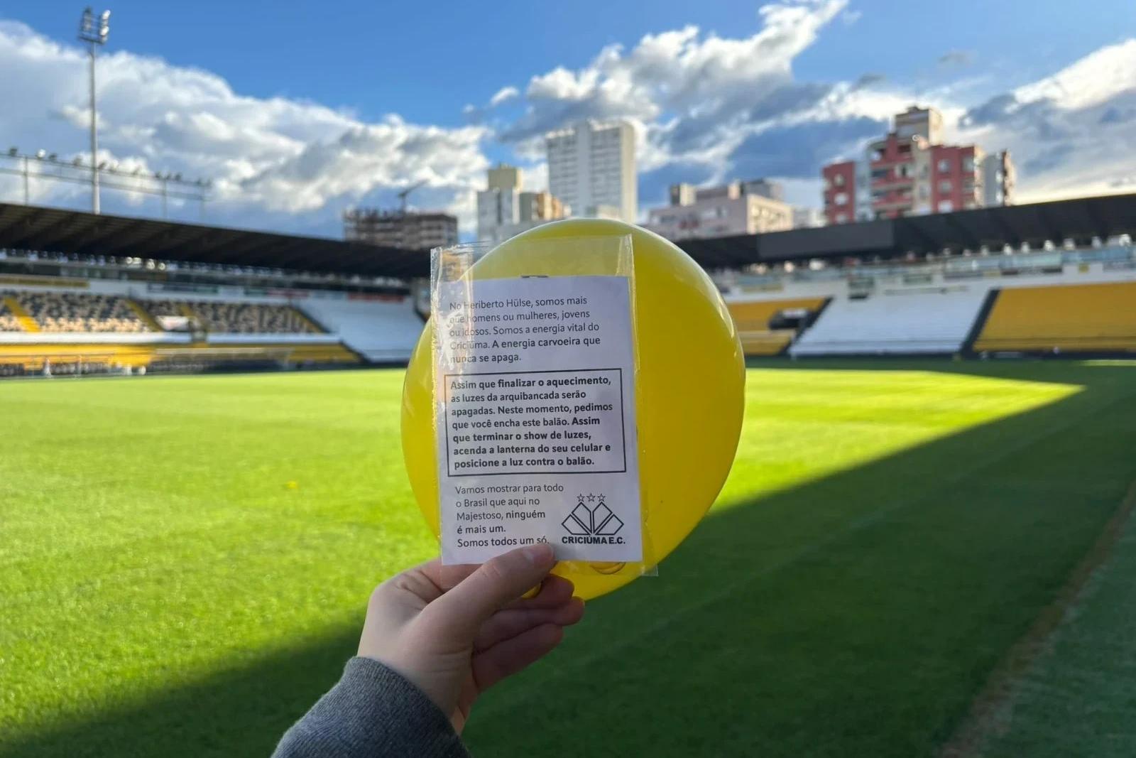 Criciúma prepara ação com balões iluminados para duelo contra o Cuiabá