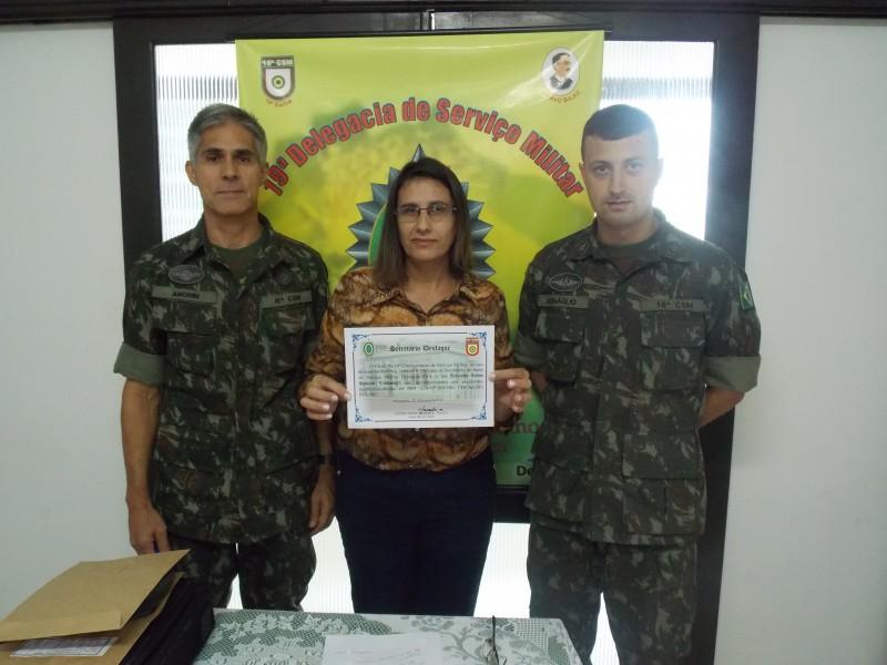 Junta de Serviço Militar de Cocal do Sul recebe diploma destaque 2014 