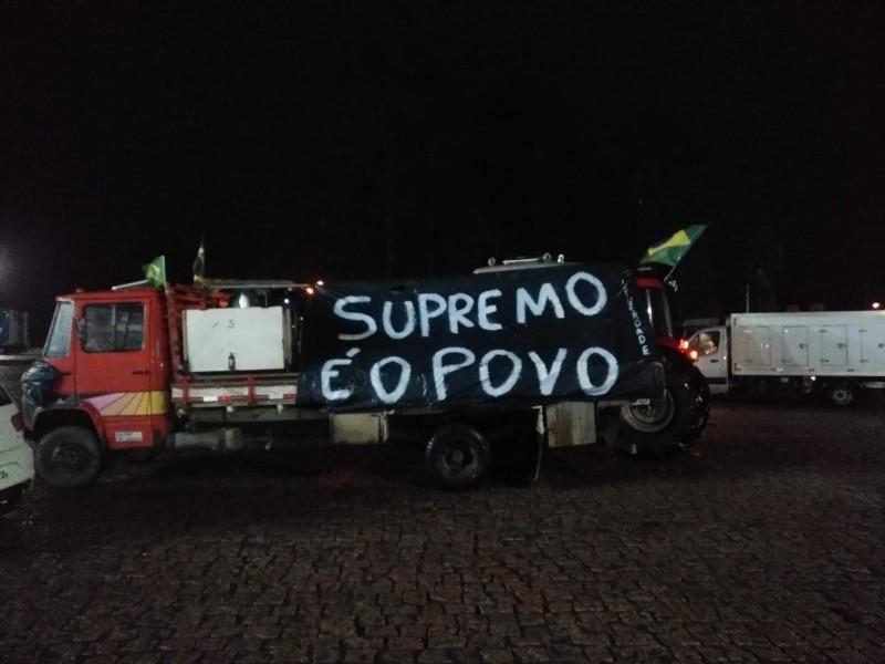 Manifestantes se preparam para o primeiro ato de protesto na BR-101