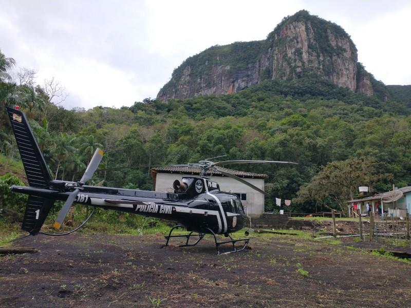 Ilhado, idoso é resgatado pelo Serviço Aeromédico após sofrer queda em Siderópolis