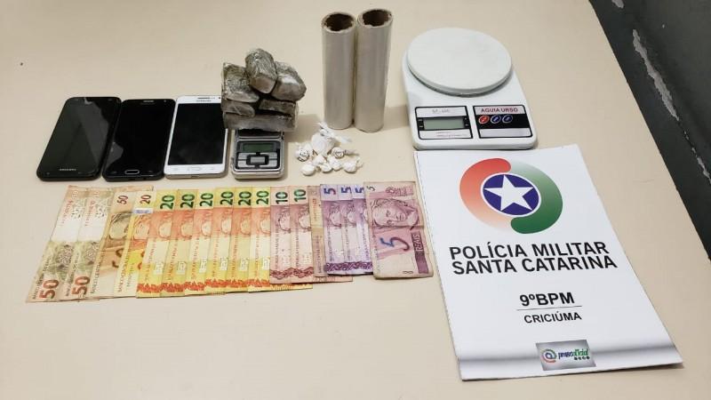 Homem com mandado de prisão ativo é preso com drogas em Criciúma 